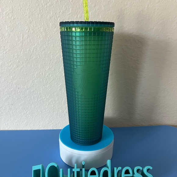 Starbucks Emerald Textured Tumbler with Neon Straw - Picture 1 of 1